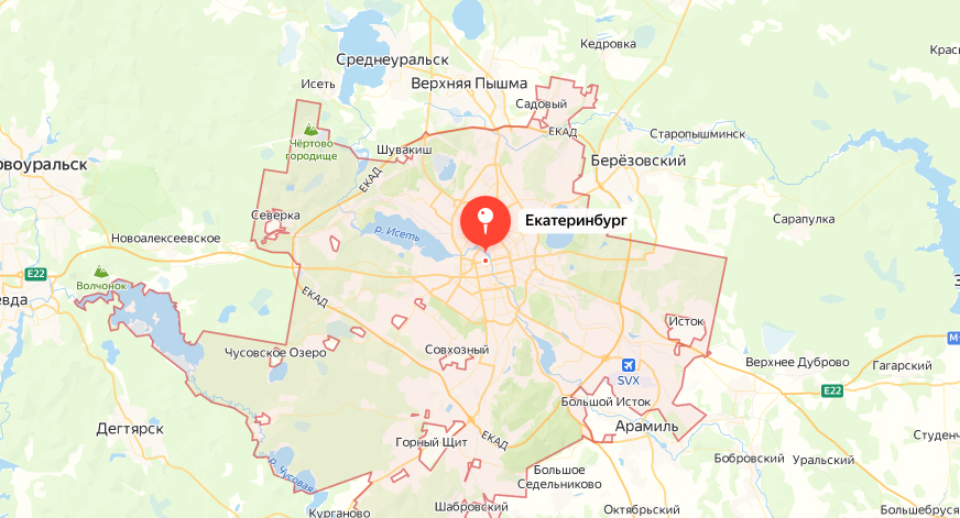Карта ЕКБ - Ремонт бытовой техники Indesit в Екатеринбурге